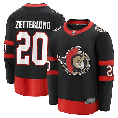 Men's Fanatics Fabian Zetterlund Black Ottawa Senators Home Breakaway Jersey