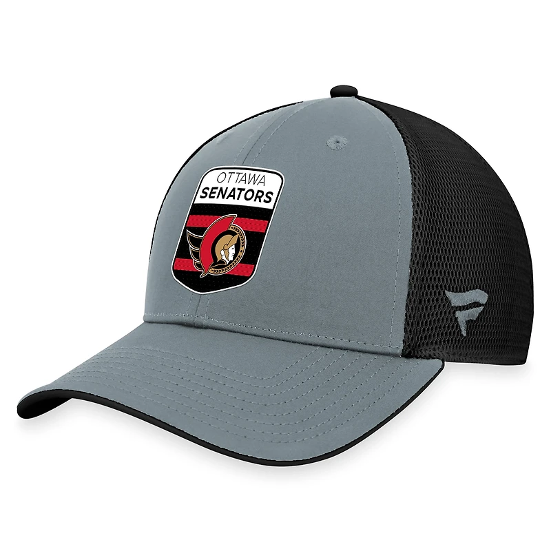 Casquette ajustable Authentic Pro Home Ice Trucker des Sénateurs d'Ottawa gris/noir Fanatics pour hommes