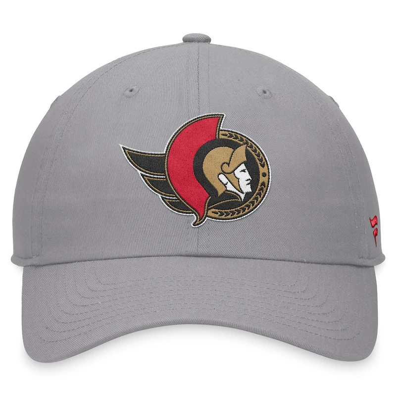 Men's Fanatics Gray Ottawa Senators Extra Time Adjustable Hat