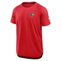 T-shirt de performance authentique Pro Rink Raglan Fanatics pour homme, rouge chiné, des Sénateurs d'Ottawa
