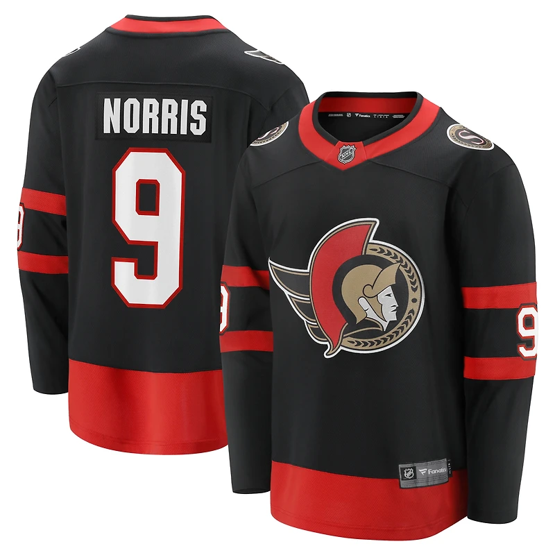 Fanatiques masculins de marque Josh Norris Black Ottawa Senators 2020/21 Home Breakaway - Maillot joueur