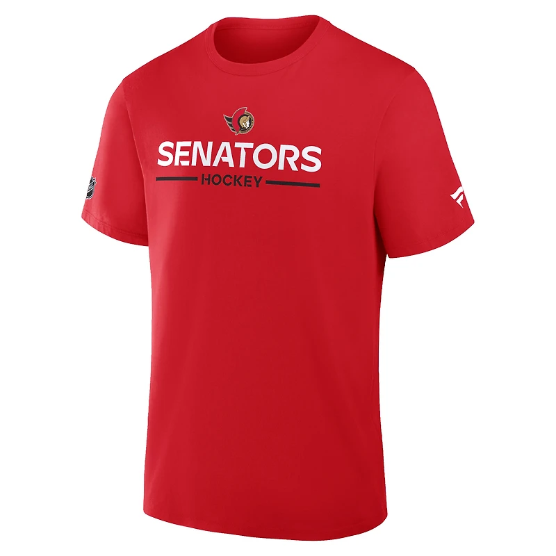 Men's Fanatics Red Ottawa Senators Authentic Pro Primary T-Shirt
