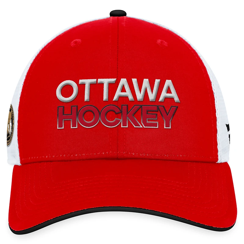 Casquette réglable authentique Pro Trucker Fanatics pour hommes, rouge, Sénateurs d'Ottawa