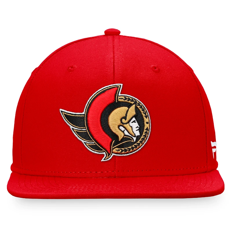 Casquette ajustée avec logo principal Fanatics Red Ottawa Senators Core pour hommes
