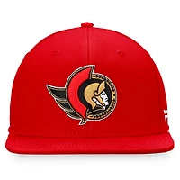 Casquette ajustée avec logo principal Fanatics Red Ottawa Senators Core pour hommes