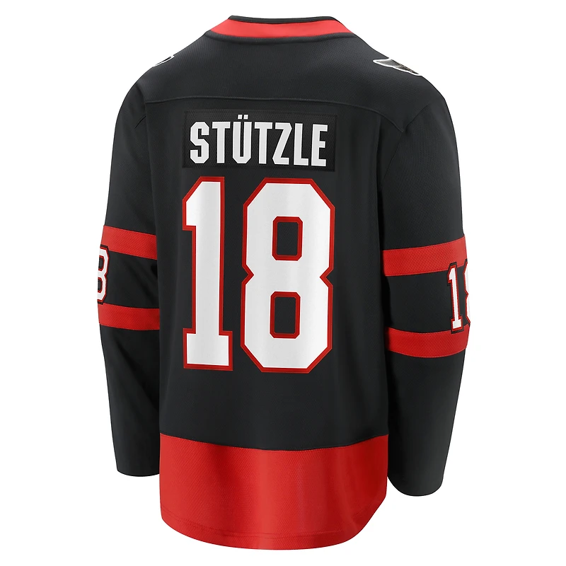 Fanatics pour hommes Tim Stutzle, joueur échappé à domicile des Sénateurs d'Ottawa, noir - Maillot