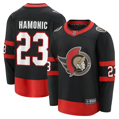 Fanatics Travis Hamonic pour hommes, joueur échappé à domicile des Sénateurs d'Ottawa, noir - Maillot