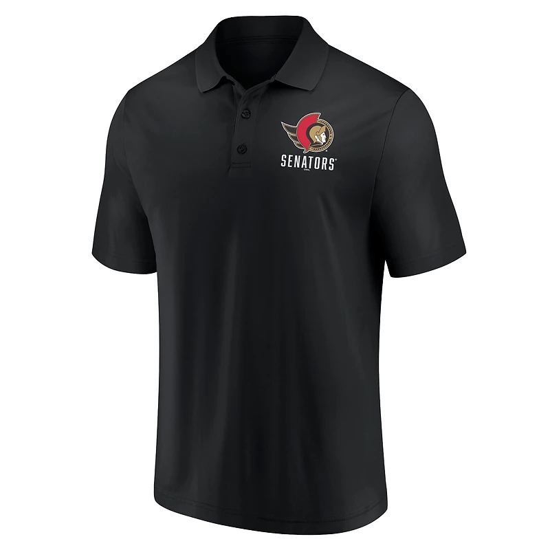 Ensemble polo blanc/noir des Sénateurs d'Ottawa pour homme (Fanatics)
