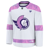 Men's Fanatics White Ottawa Senators Hockey Fights Cancer Practice Jersey