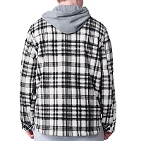 Men's G-III Sports by Carl Banks Black Ottawa Senators Pickoff Plaid Fleece Shirt Jacket Hoodie