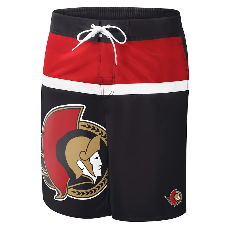 Men's G-III Sports by Carl Banks Black Ottawa Senators Sea Wind - Swim Trunks