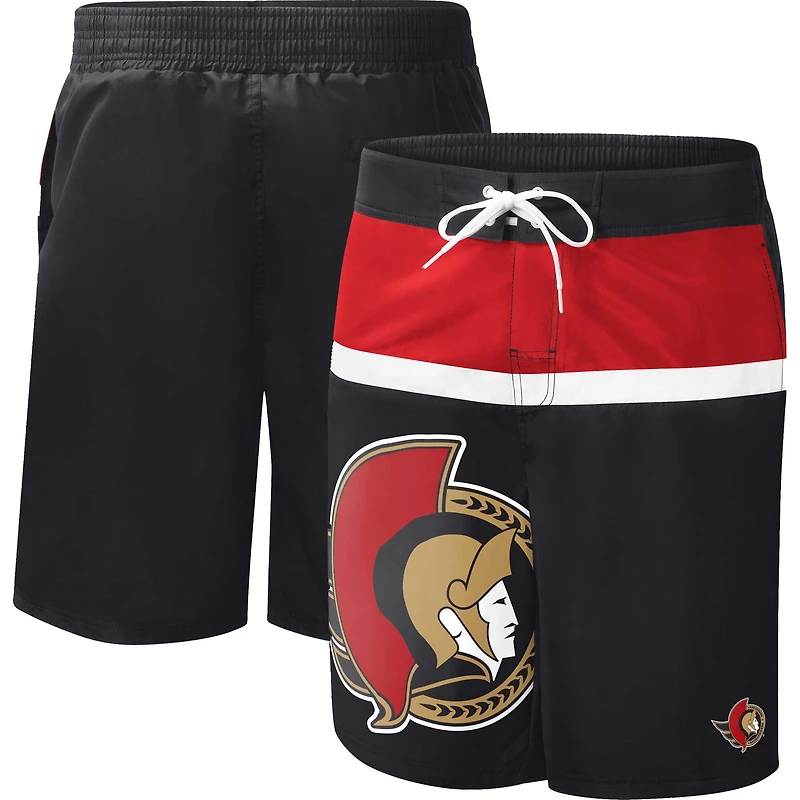 Men's G-III Sports by Carl Banks Black Ottawa Senators Sea Wind - Swim Trunks
