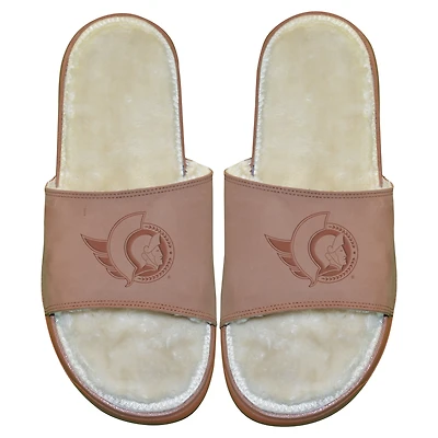 Men's ISlide Ottawa Senators Nubuck Fur Primary Logo Sandals