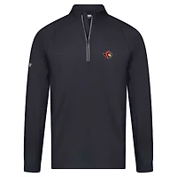 Men's Levelwear Black Ottawa Senators Theory Insignia Core Raglan Quarter-Zip Pullover Top