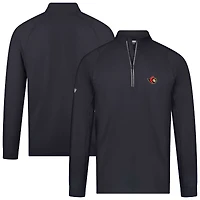 Men's Levelwear Black Ottawa Senators Theory Insignia Core Raglan Quarter-Zip Pullover Top
