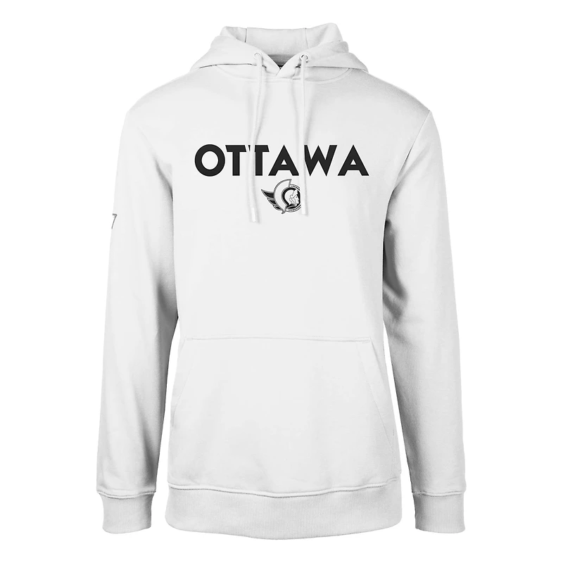 Sweat à capuche blanc pour homme Levelwear Ottawa Senators Podium City Capsule