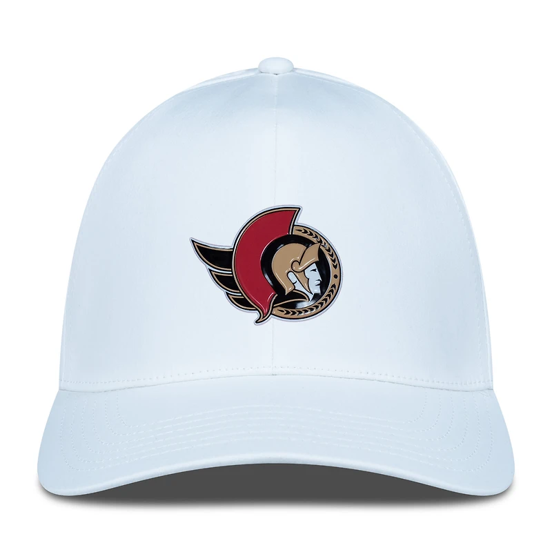 Casquette Zeta Insignia Core Flex blanche pour homme des Sénateurs d'Ottawa Levelwear