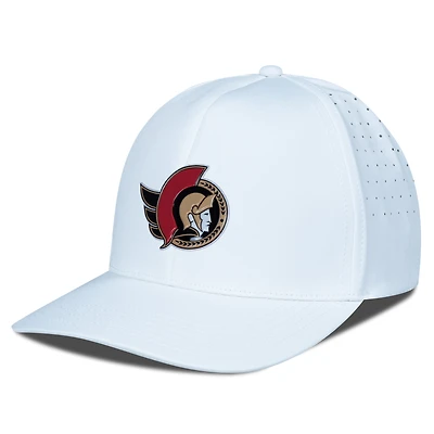 Casquette Zeta Insignia Core Flex blanche pour homme des Sénateurs d'Ottawa Levelwear
