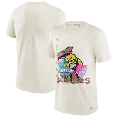 Men's Mitchell & Ness Oatmeal Ottawa Senators  Party Mix T-Shirt