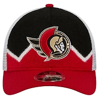 Casquette ajustable New Era noire/rouge Ottawa Senators 9FORTY M-Crown A-Frame pour homme