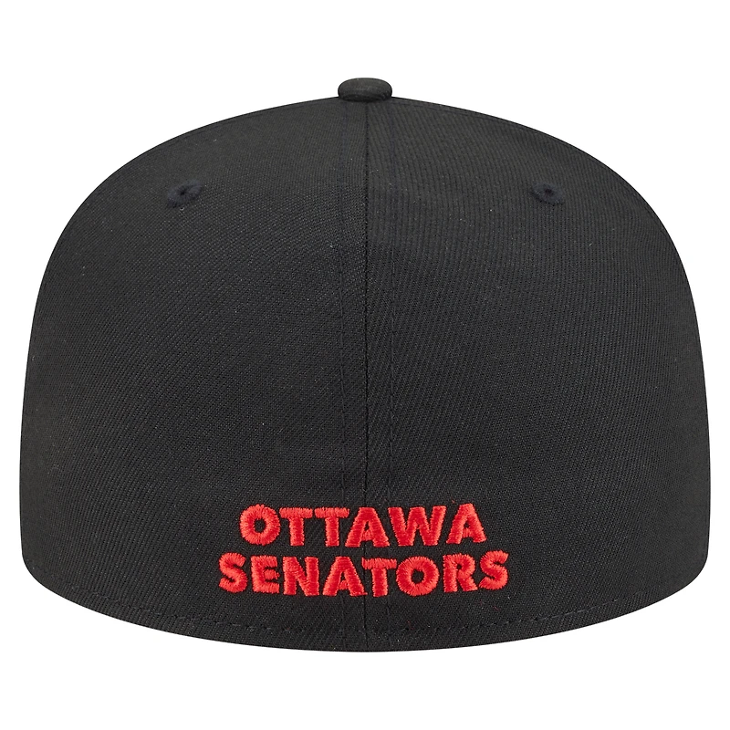 Casquette ajustée Deceptor 59FIFTY noire New Era pour homme des Sénateurs d'Ottawa