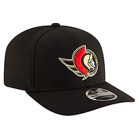 Men's New Era  Black Ottawa Senators Team Collection Basic 9SEVENTY Adjustable Hat