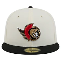 Men's New Era Cream/Black Ottawa Senators Chrome 59FIFTY Fitted Hat