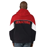 Men's Starter  Black/Red Ottawa Senators Power Forward Full-Zip Hoodie