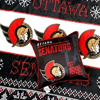 Ensemble de 2 couvertures et coussins des Fêtes 50" x 60" des Sénateurs d'Ottawa