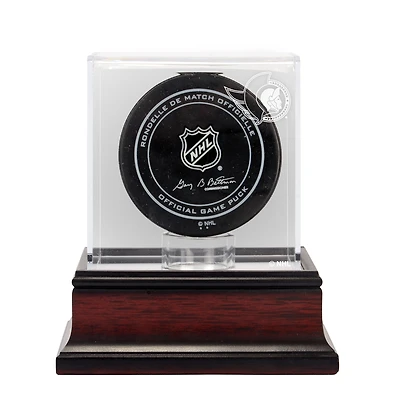 Ottawa Senators (2020-Present) Mahogany Hockey Puck Logo Display Case