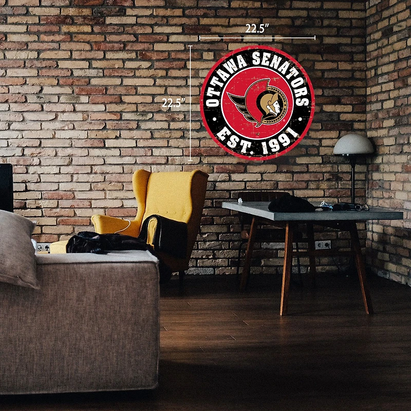 Enseigne murale avec logo en détresse Ottawa Senators