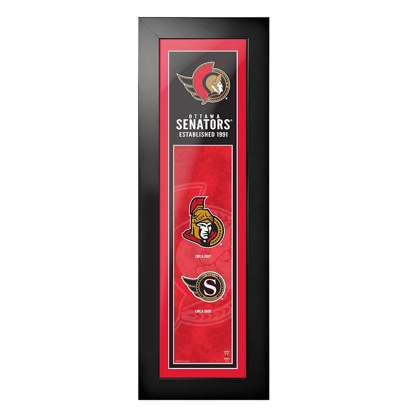 Ottawa Senators - 6'' x 22'' Logos to History Framed Art