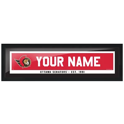 Ottawa Senators 6'' x 22'' Personalized Name Bar Frame