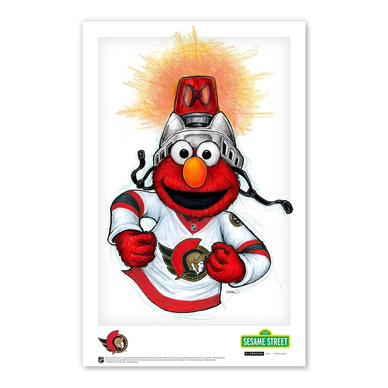 Ottawa Senators Elmo 11" x 17" Sesame Street Poster Print