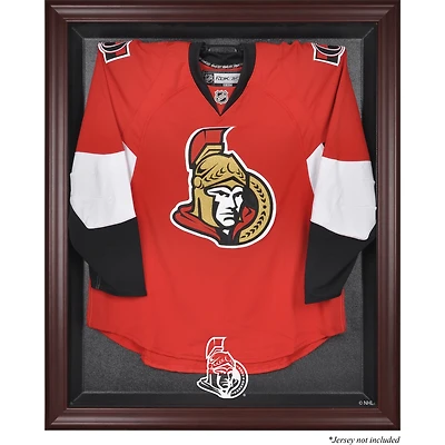 Vitrine de présentation encadrée en acajou pour maillots des Sénateurs d'Ottawa