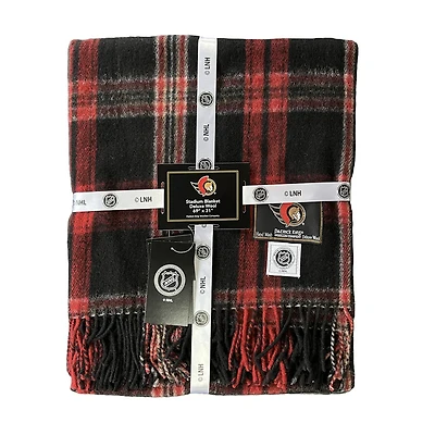 Couverture/écharpe de stade en laine mérinos Patrick King Woollen Company, Ottawa Senators, 79 x 175 cm (31 x 69 po).