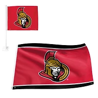 Ensemble de bannière et drapeau de voiture en polyester de 3 pi x 5 pi des Sénateurs d'Ottawa rouges