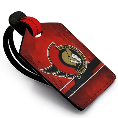 Red Ottawa Senators Personalized Leather Luggage Tag