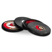 Ensemble de sous-verres de rondelle de quatre pièces des Sénateurs d'Ottawa The Sports Vault