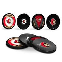 The Sports Vault Ottawa Senators Four-Piece Puck Coaster Set