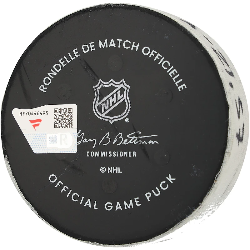 Rondelle de but utilisée par Thomas Chabot (Sénateurs d'Ottawa) contre les Rangers de New York le 14 janvier 2026