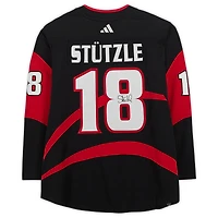 Maillot authentique adidas rétro inversé autographié de Tim Stützle, Sénateurs d'Ottawa, saison 2022-2023