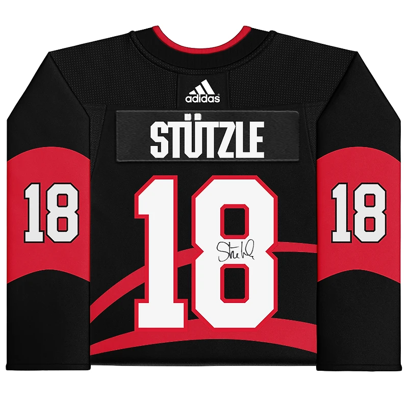Maillot authentique adidas rétro inversé autographié de Tim Stützle, Sénateurs d'Ottawa, saison 2022-2023
