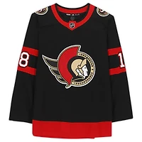 Tim Stutzle Ottawa Senators Autographed Black Adidas Authentic Jersey with "NHL Debut 1/15/21" Inscription
