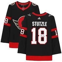 Maillot Adidas authentique noir autographié par Tim Stutzle des Sénateurs d'Ottawa