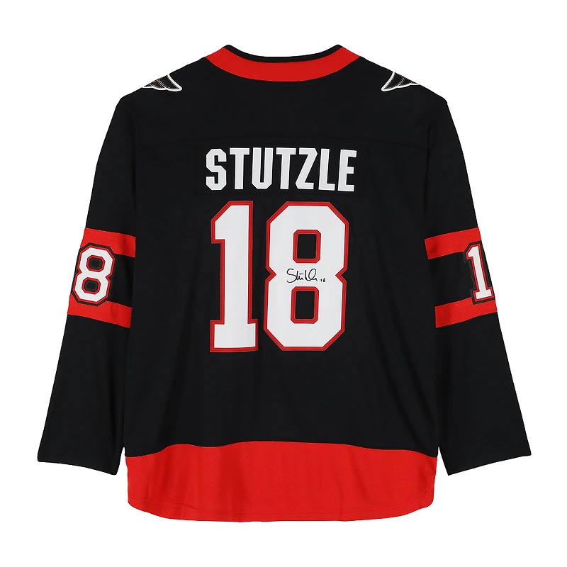 Maillot noir autographié de Tim Stützle, joueur des Sénateurs d'Ottawa, de la marque Fanatics Breakaway