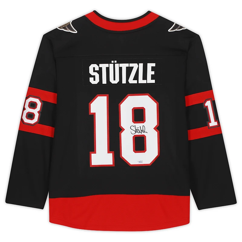 Maillot noir autographié des Fanatics Breakaway des Sénateurs d'Ottawa par Tim Stutzle