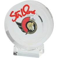 Tim Stutzle Ottawa Senators Autographed Crystal Puck - Filled with Ice from the 2024-25 Season