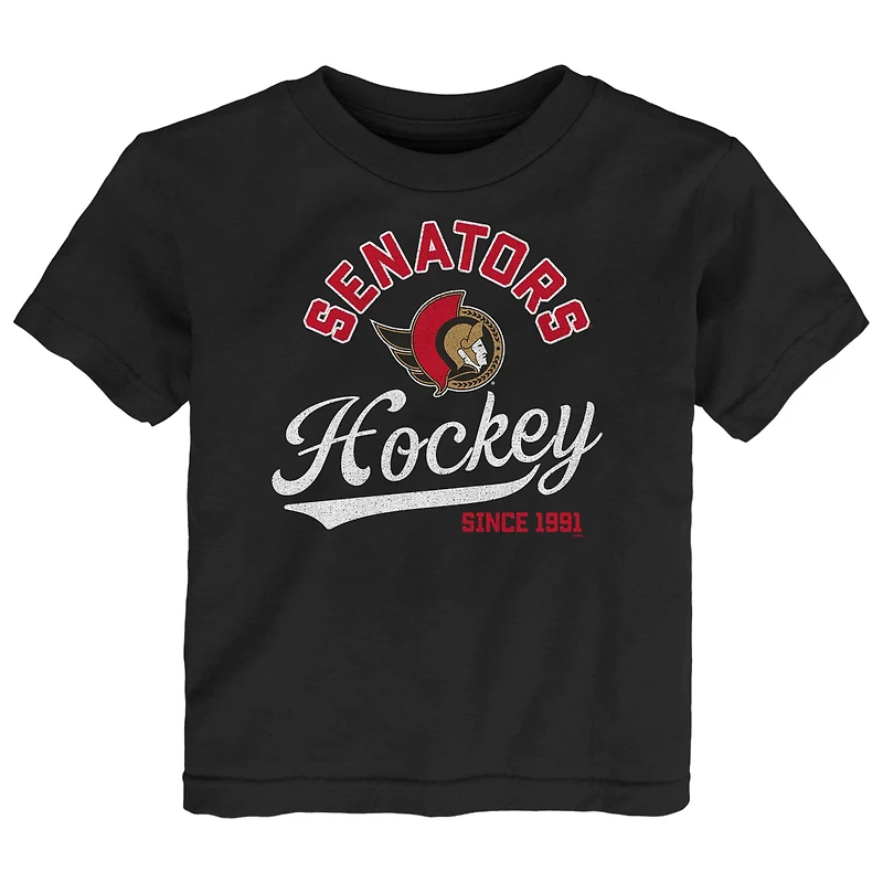 Tout-petit Noir les Sénateurs d'Ottawa prennent devants - T-shirt