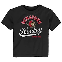 Tout-petit Noir les Sénateurs d'Ottawa prennent devants - T-shirt